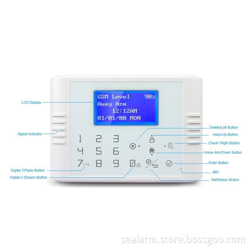 Security Wireless GSM Smart Home Alarm,Intelligent Wireless GSM Alarm control System,Wireless GSM SMS touch Pad LCD display
